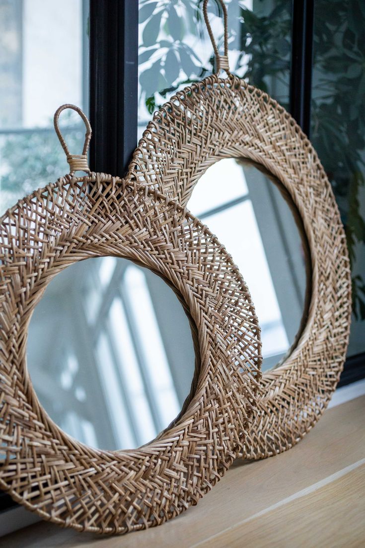 آینه حصیری مناسب سبک بوهمی