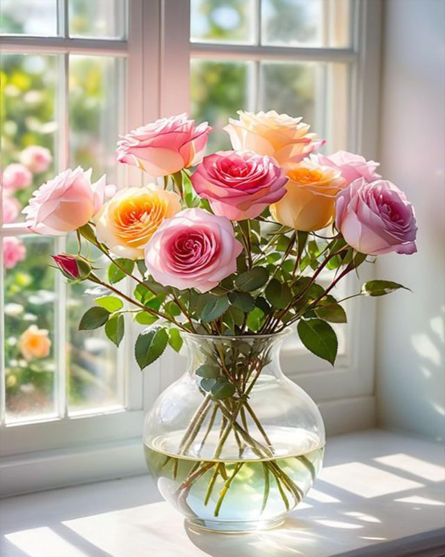 گل طبیعی روی میز پذیرایی