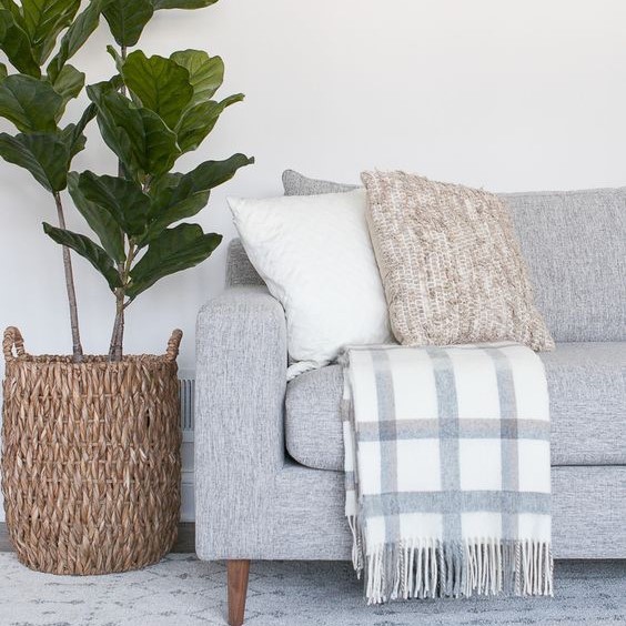 شال مبل برای مبل طوسی