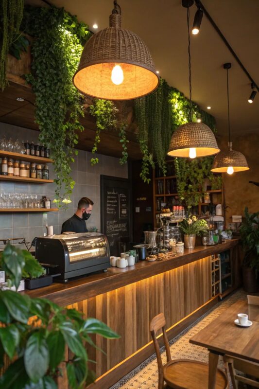 لوستر حصیری برای کافه