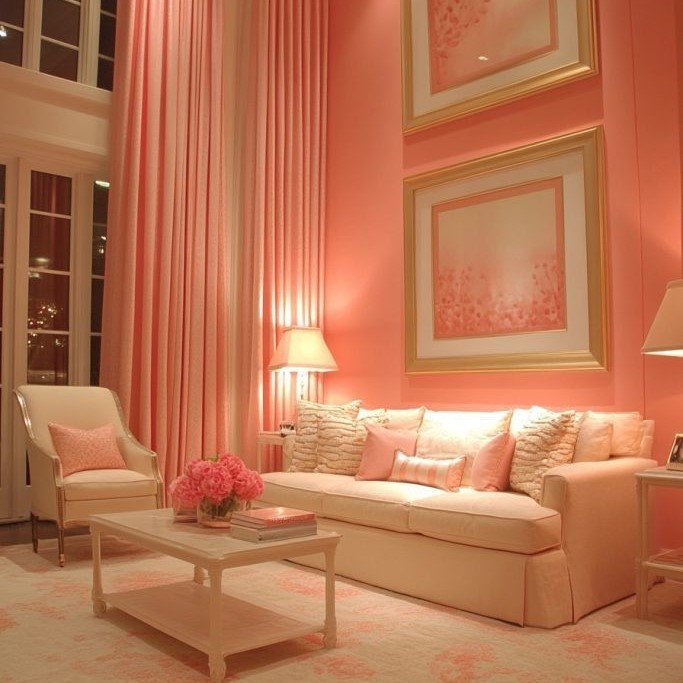 دیزاین منزل به رنگ مرجانی