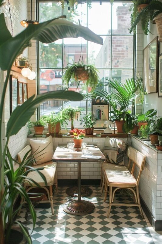 کاربرد گیاهان در دکور کافه کوچک