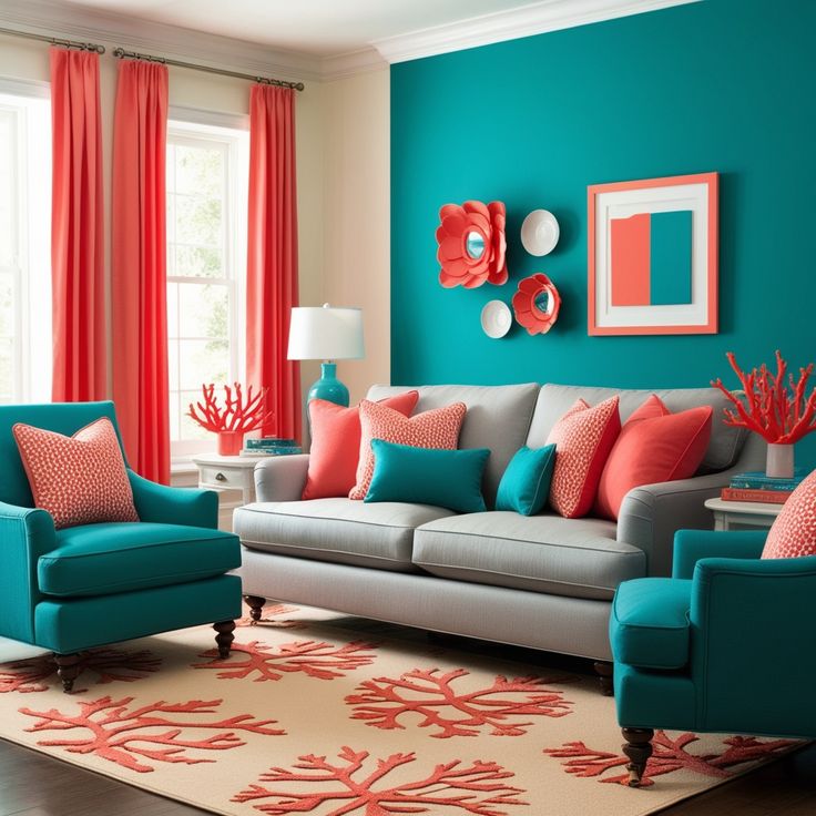 پرده به رنگ مرجانی