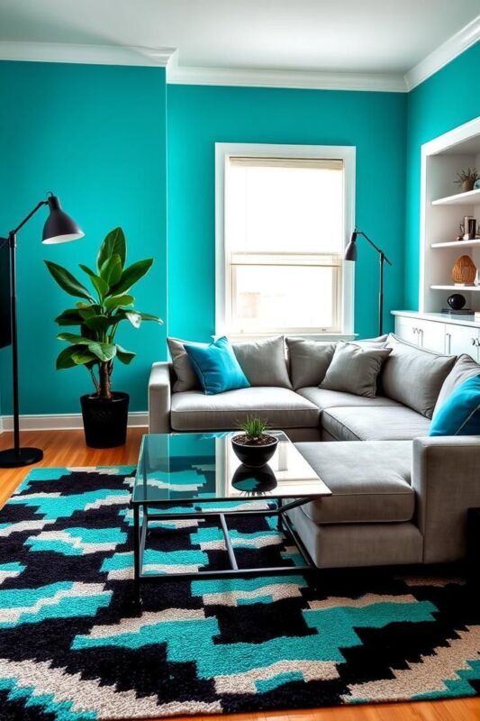 کاربرد رنگ آبی فیروزه ای در دکوراسیون