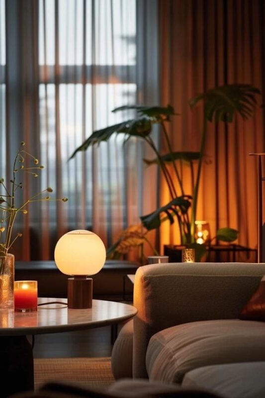 روشنایی ملایم و آرامشبخش برای نشیمن